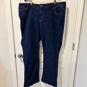 Lane Bryant Genius Fit Slim Boot Cut Jeans - Size 24 Dark Wash Denim